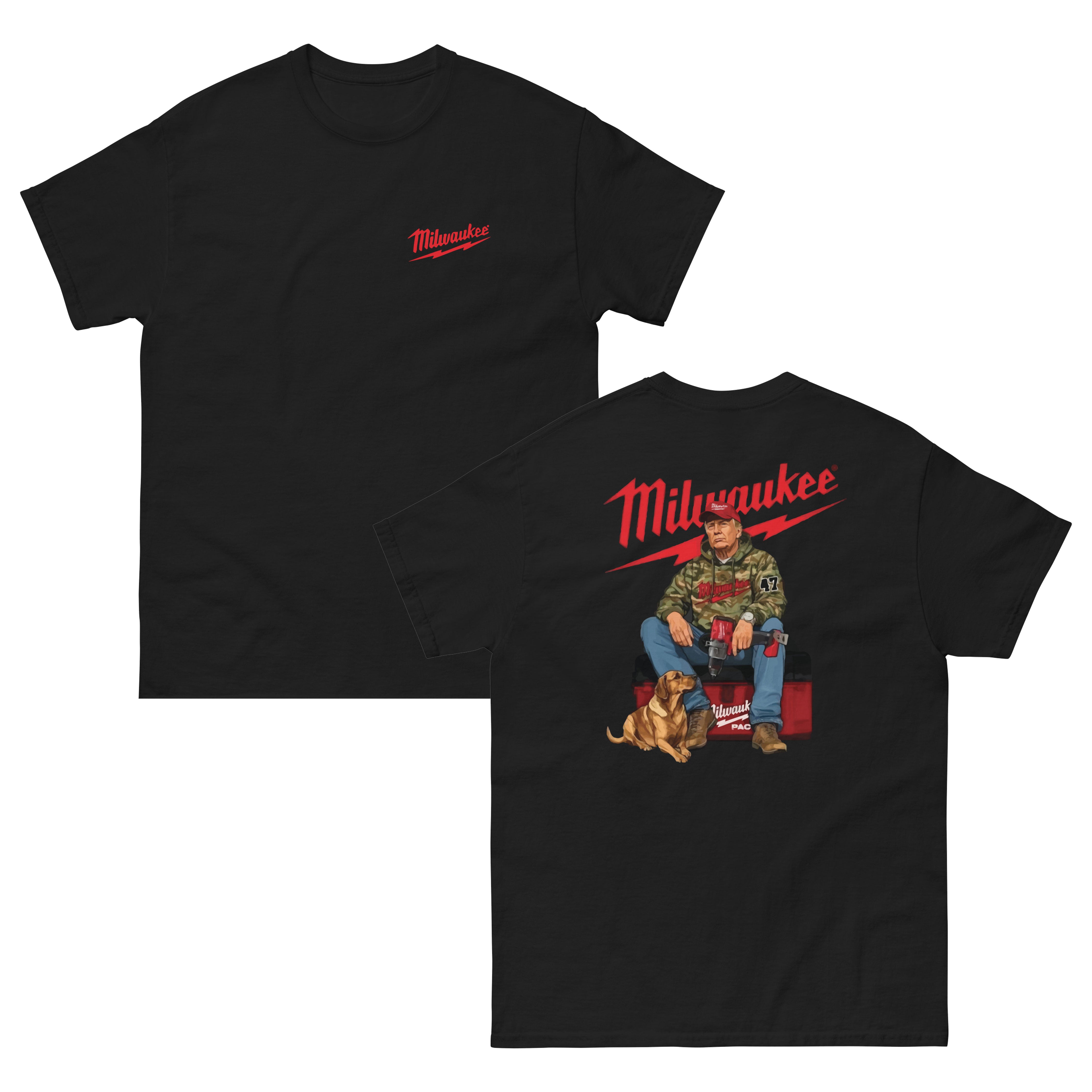 Milwaukee Trump Camo Shirt Full Hand Drill T Shirt Dog Hunt Merch - Private Fashion Collection 
