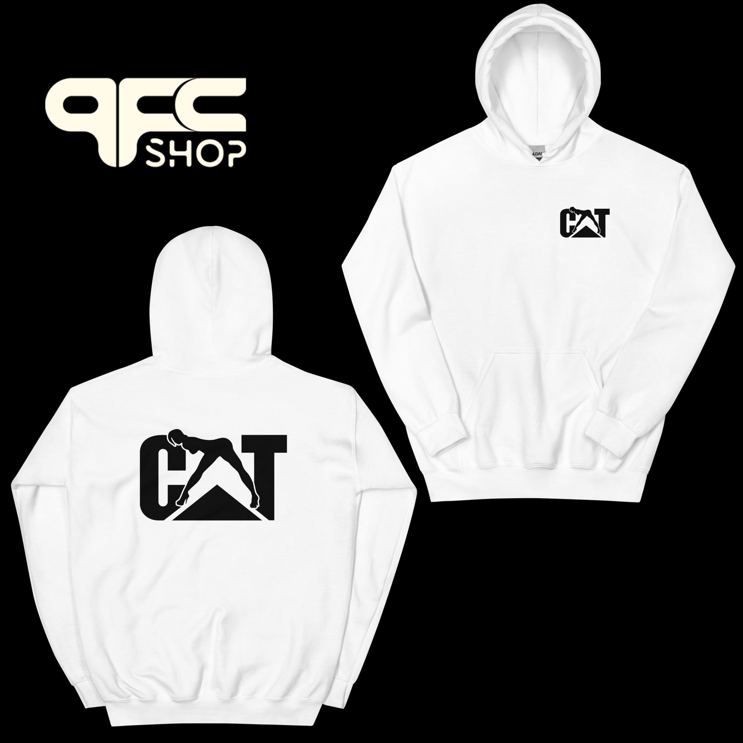 Cat With Woman Hoodie - Casual Lady Cat White Hoodies Double Side unisex Hoodie - Private Fashion Collection 